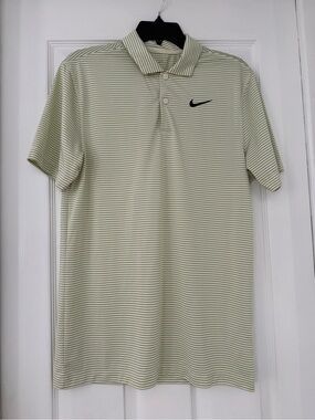 Nike Men’s Pale Green Striped Golf Polo